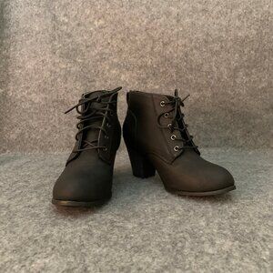 Blue Suede Shoes Lace Ankle Boots